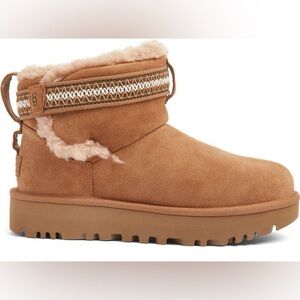 UGG Classic Ultra Mini Alpsey Boots - Chestnut Brown - Womens 10 - NWOB
